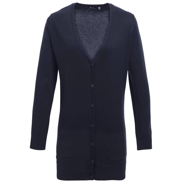 Premier Womens/Ladies Longline V Neck Cardigan