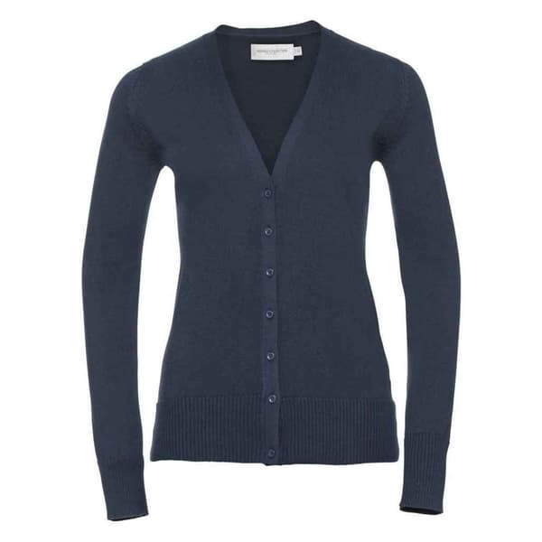 Russell Collection Womens/Ladies Knitted V Neck Cardigan French Navy 22 UK
