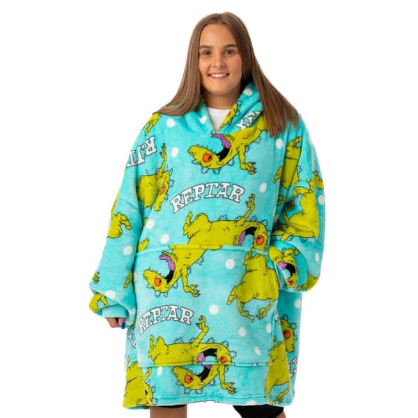 Rugrats Oversized-huvtröja med filt för kvinnor/damer Blue One Size