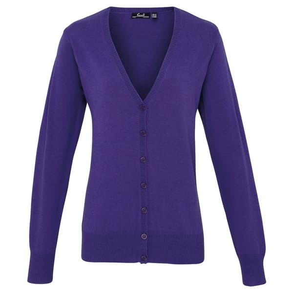 Premier Womens/Ladies Cotton Acrylic V Neck Cardigan