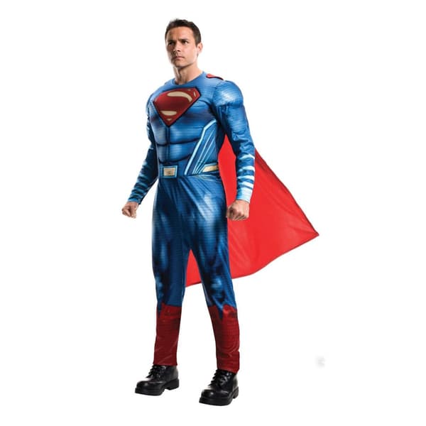 Justice League Mens Deluxe Superman Costume Blue/Red XL