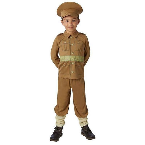 Bristol Novelty Boys WW1 Soldier Costume Brown 7-8 Years