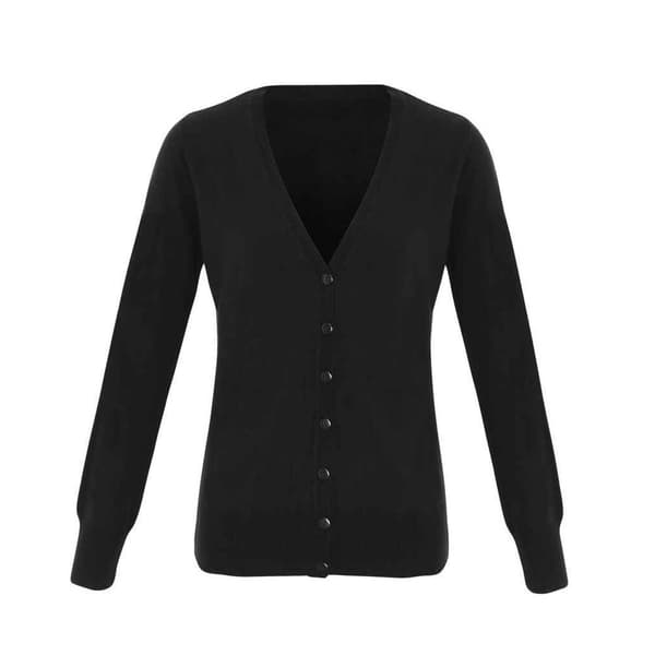 Premier Womens/Ladies Essential Acrylic V Neck Cardigan Black 22 UK