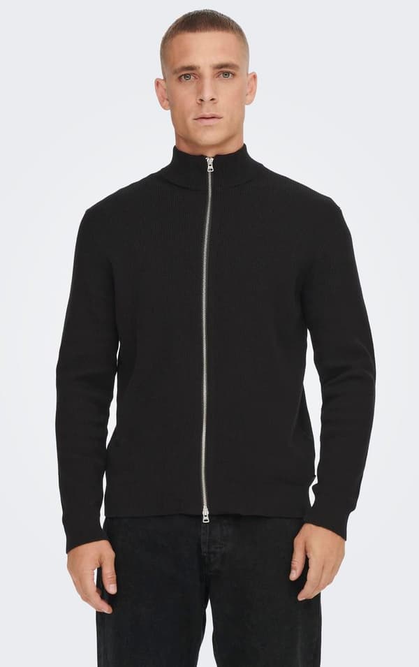 Only & Sons - onsPhil Struc Cardigan Svart S