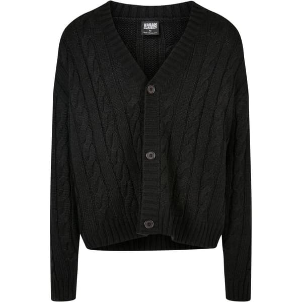Urban Classics Boxy Cardigan för herrar Black 4XL