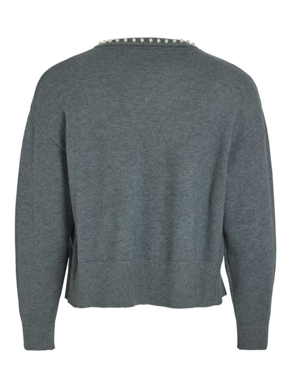 Vila - Vizafina O-neck Pearl Knit Cardigan
