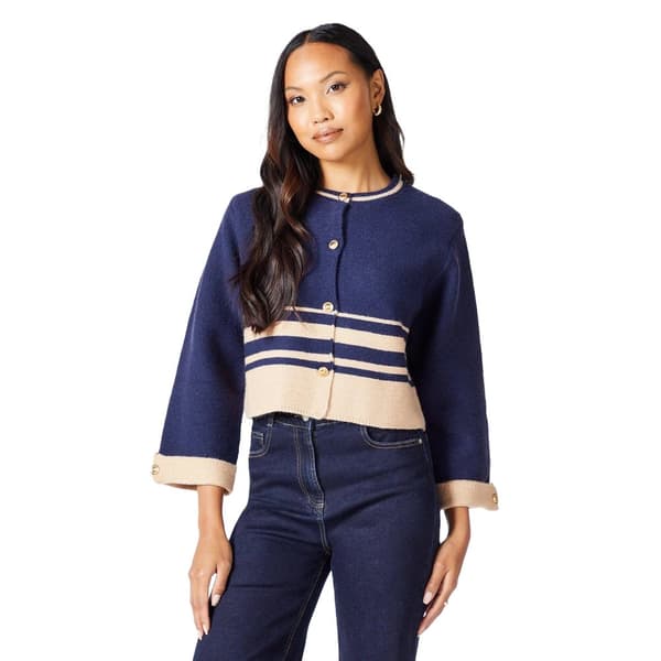 Principles Womens/Ladies Colour Block Cuff Detail Cardigan Navy L