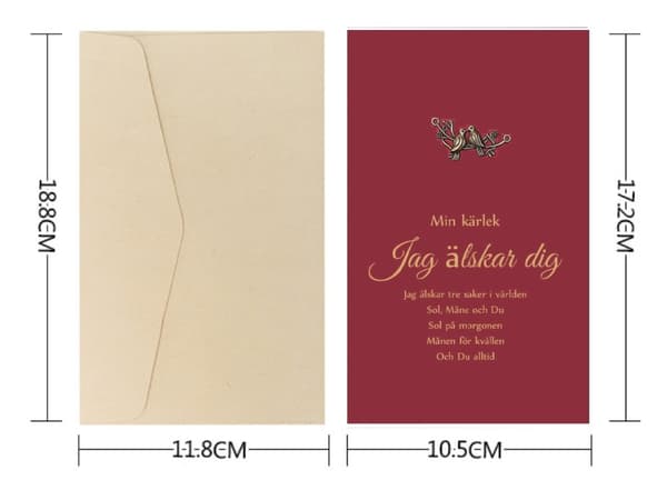 Gratulationskort till Alla hjärtans dagskort ( Paket om 2)