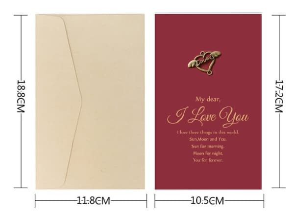 Valentines Day - Greeting card for I Love You ( PACK of 2)