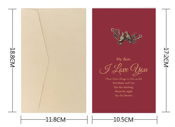 Valentines Day -Greeting card for I Love You (PACK of 2)