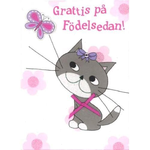 Grattis kort, Grattis på Födelsedan, Katt- Spader