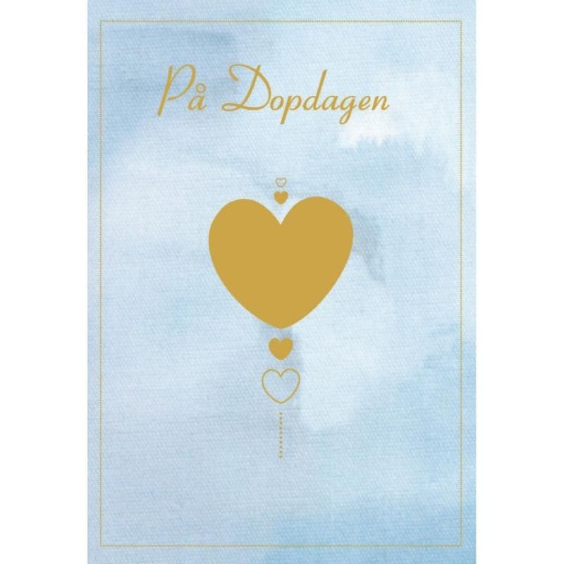 Dubbelt Dopkort, På Dopdagen Hjärta, Blå - Spader