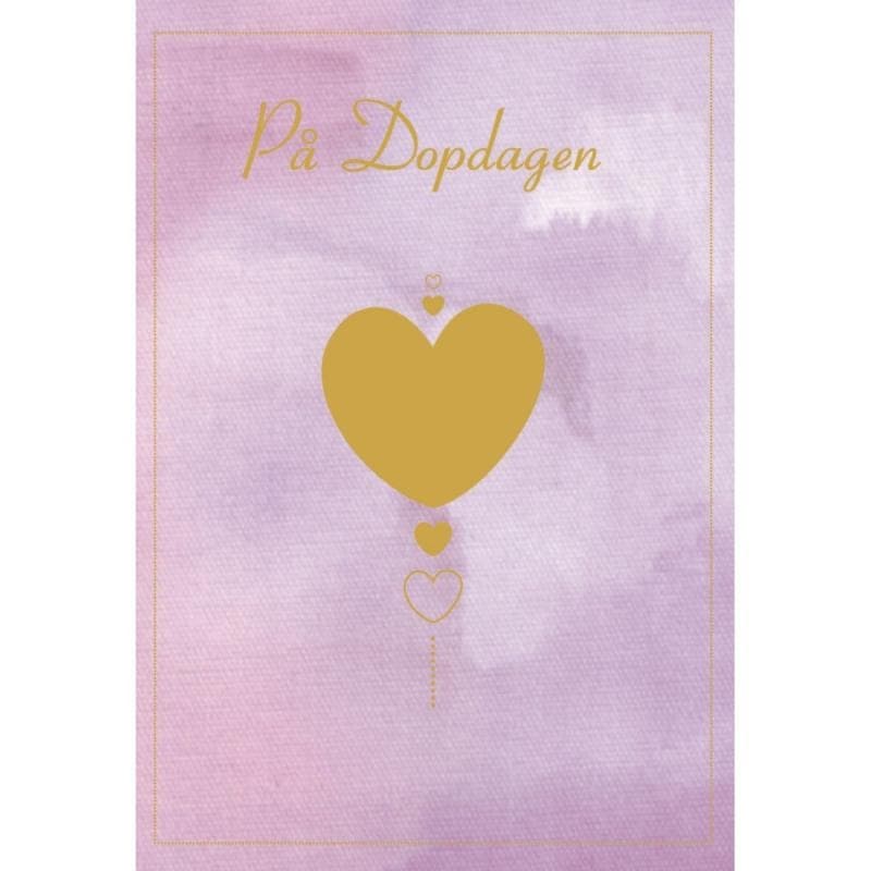 Dubbelt Dopkort, På Dopdagen Hjärta, Rosa - Spader