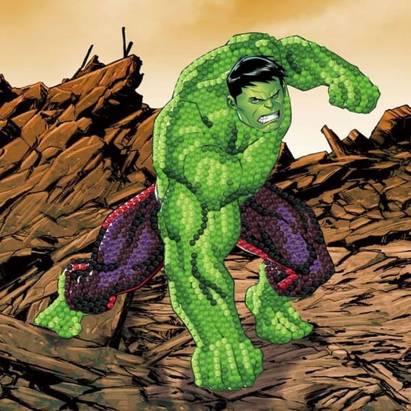 Crystal Art diamantkort - Hulk - 18 x 18 cm