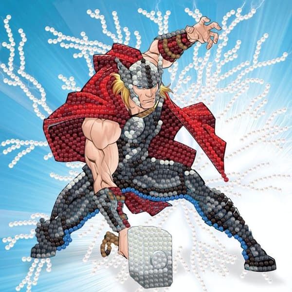 Crystal Art diamantkort - Thor - 18 x 18 cm