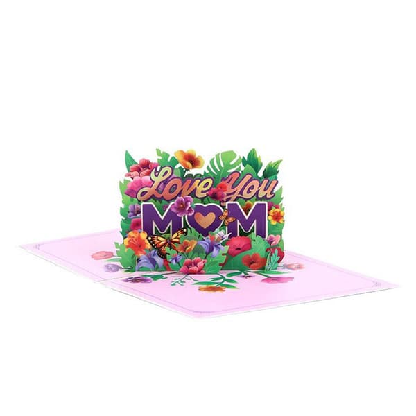 Henkilökohtainen 3D-pop-up-onnittelukortti äitienpäiväksi – luovaa suunnittelua korkealaatuisella paperilla SZ3