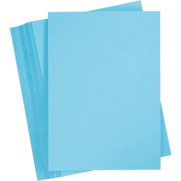 Kartong - Creativ wellpapp - 217056 - Set med 100 ark himmelsblått kartongpapper A4 210 x 297 mm 180 g