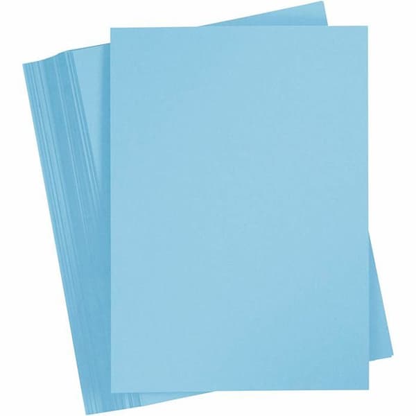 Kartong - Creativ wellpapp - 217056 - Set med 100 ark himmelsblått kartongpapper A4 210 x 297 mm 180 g