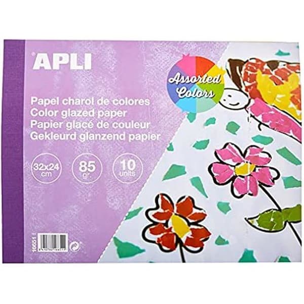 Kreativt papper - APLI - 16651 - 10 ark - 85 g/m² - Färgsortiment
