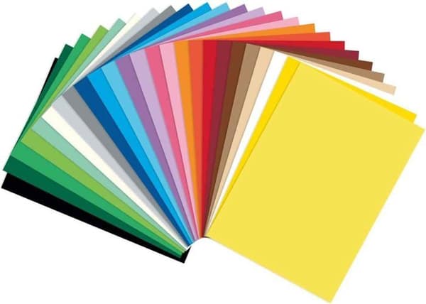 Kartong - wellpapp Folia Papperskartong, a5, 300 g/m2, 25 Blandade färger Svart