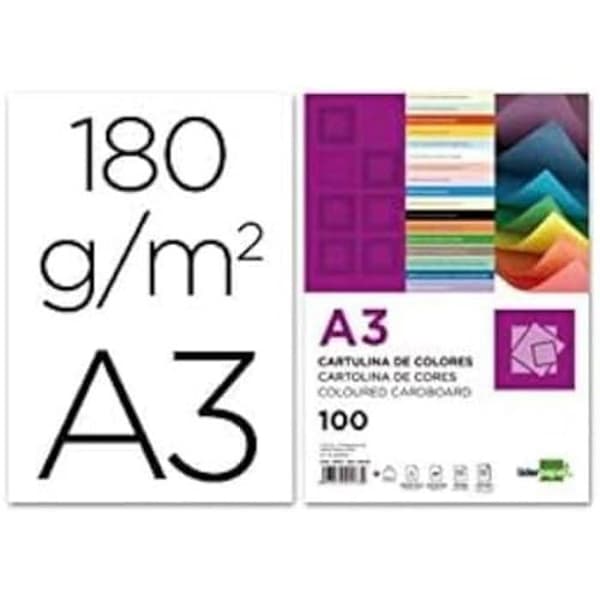 Papper Kartong A3 - LIDERPAPEL - 929702 - 180g/m2 - Paket med 100 - Färg Grå