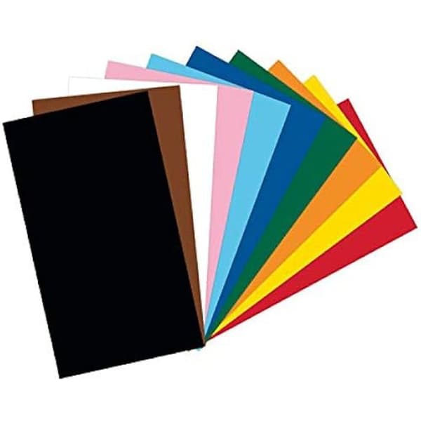 Papper kartong - FOLIA - 6122/4/09 - Paket med 100 ark - A4-format - 220 g/m² - 10 assorterade färger