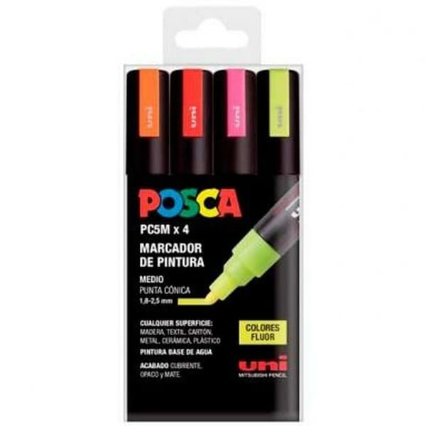 Uppsättning av markörer POSCA PC-5M Fluor Multicolour