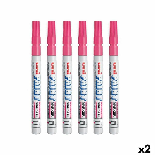 Sæt markører Uni-Ball PX-21L 6 Dele Pink (2 enheder)