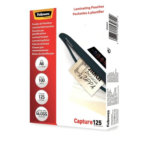 Lamineringslommer Fellowes 5307201 100 enheder Gennemsigtig A6