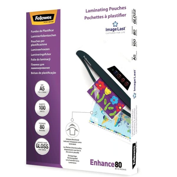 Lamineringslommer Fellowes ImageLast A5 100 enheder Gennemsigtig A5