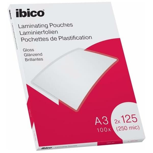 Lamineringslommer Ibico 100 enheder Gennemsigtig A3 (100 enheder)