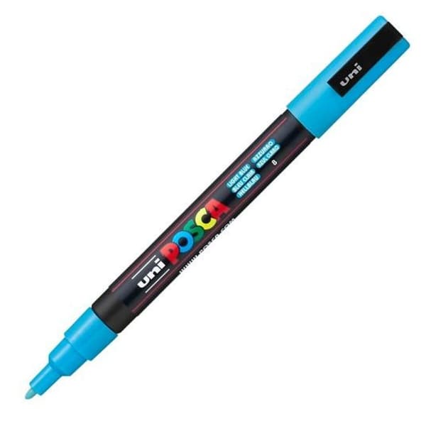 Markør POSCA PC-3M Blå Lyseblå (6 enheder)