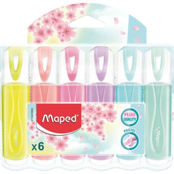 Fluorescerande markörsuppsättning Maped Multicolour 6 Delar (12 antal)