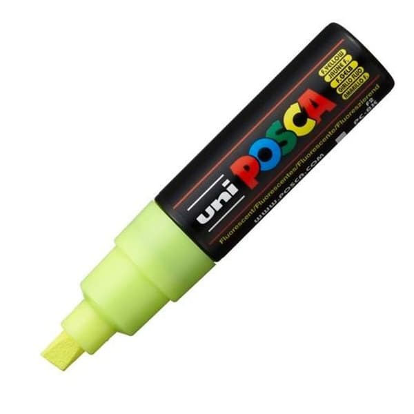 Markør POSCA PC-8K Fluor Gul (6 enheder)