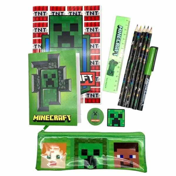 Sett med Skrivesaker Minecraft 29,5 x 25 x 3 cm 12 Deler