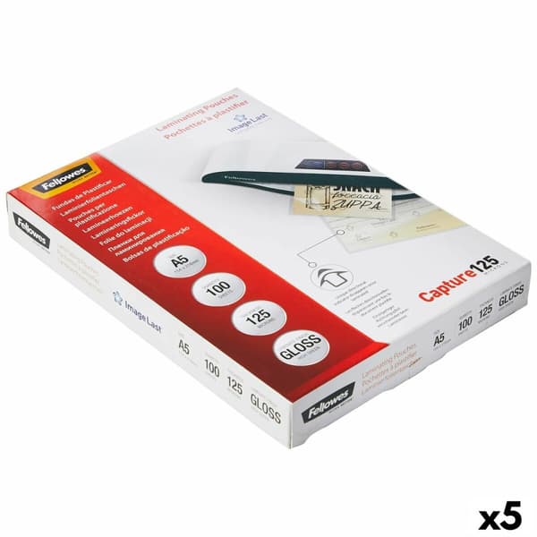 Laminating Pouches Fellowes 100 Delar A5 Transparent (5 antal)