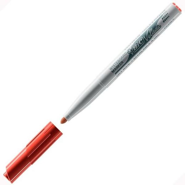 Merkkarikynä/huopakärkitussi Bic Velleda 1741 Valkoinen Punainen Valkotaulu