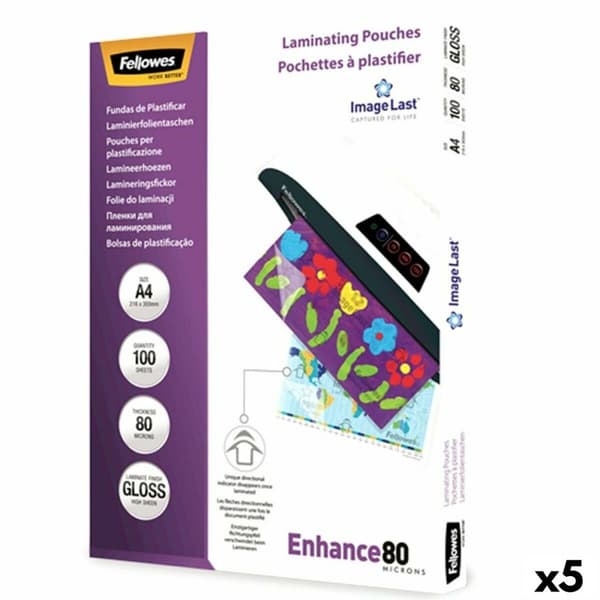 Laminating Pouches Fellowes 100 Dele Gennemsigtig A4 (5 enheder)