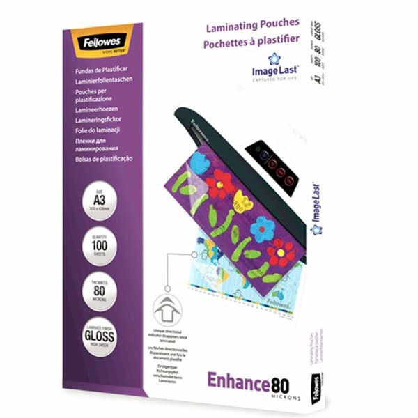 Laminating Pouches Fellowes 100 Dele Gennemsigtig A3 (5 enheder)