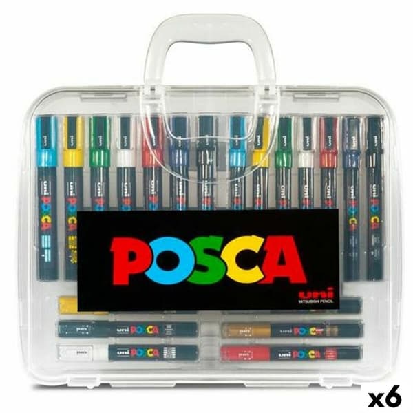 Sæt med Fiberpenne POSCA Multifarvet (6 enheder)