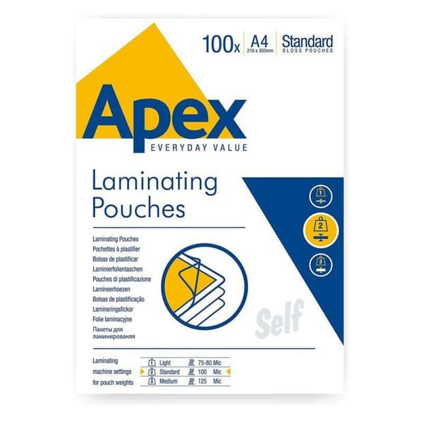 Laminating Pouches Fellowes 100 Dele Gennemsigtig A4 (10 enheder)