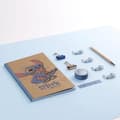Miniatyrbild 3 av 9: Brevpapper Set Stitch Blå 10 Delar (6 Delar)