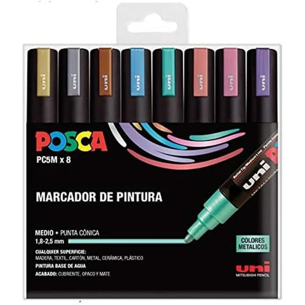 Uppsättning av markörer Uni-Ball PC-5M/8C 8 Delar Multicolour