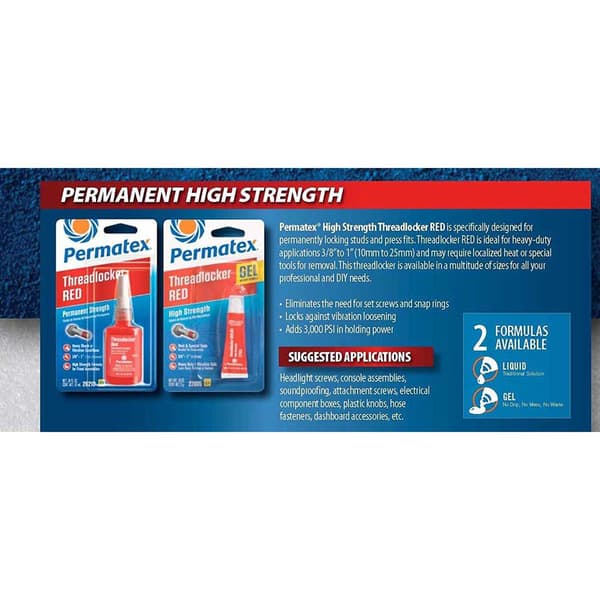 Permatex Trådlås 271 36ml Rød