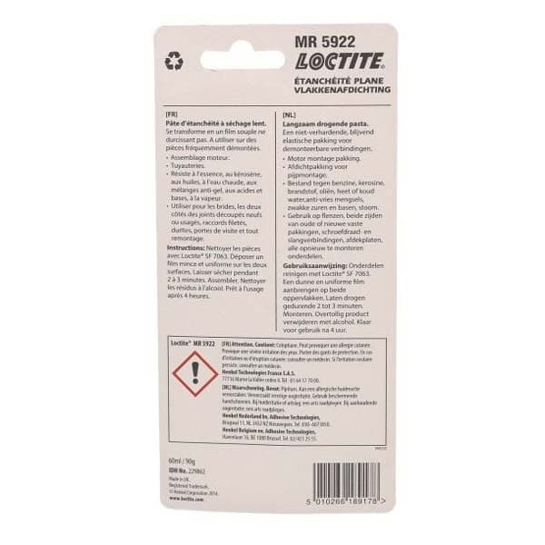 Loctite Tiivisteaine 5922 60ml Kirkas