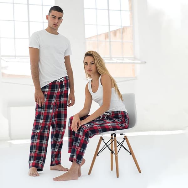 Skinnifit Lounge-bukser til kvinder/damer i Tartan