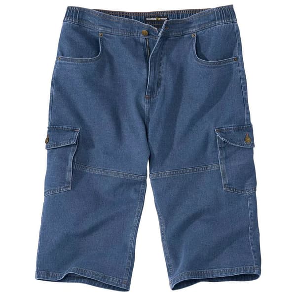 Atlas For Men Mens Denim Cargo Cropped Trousers Blue 4XL