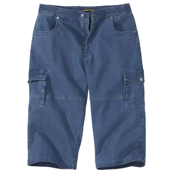 Atlas For Men Denim Cropped Cargo Trousers för män Blue 3XL