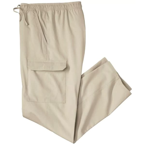 Atlas For Men Mens Elasticated Waist Cargo Trousers Beige XXL