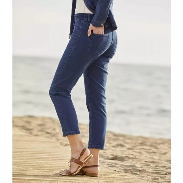 Atlas for Women Womens/Ladies Denim Stretch Cropped Trousers
